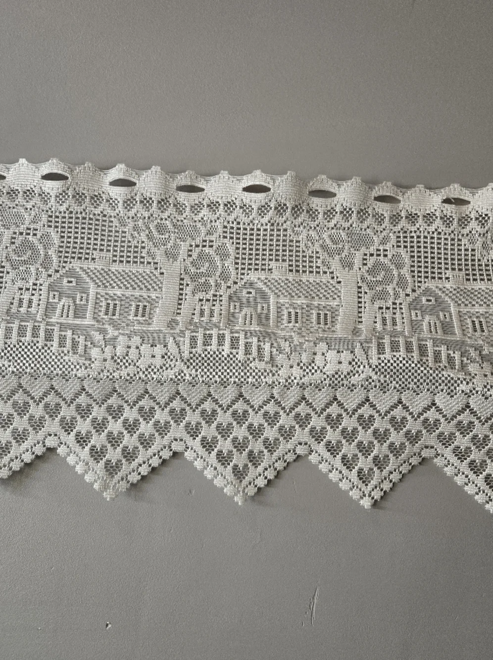 Table Runner Lace White Vintage Cottagecore Hearts Grandmacore Home Decor 57in
